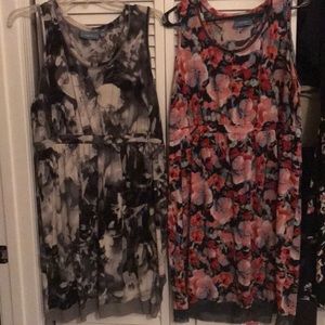 Two Vera Wang Floral Dresses